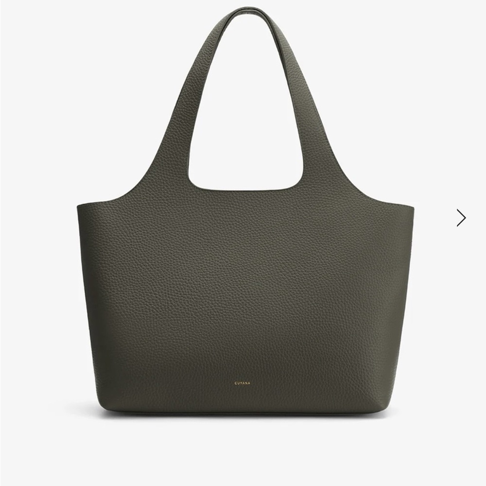 Cuyana Systems Tote in Dark Olive with Accessories